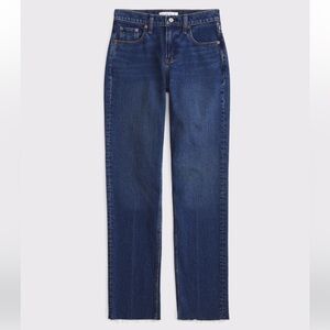 Abercrombie Mid Rise 90s Straight Frayed Hem Jean